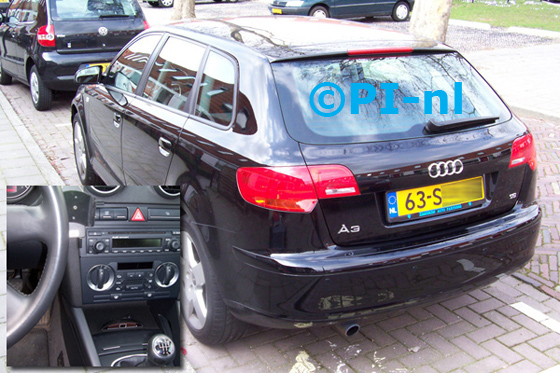 Audi A3 Sportback 1.6 Attraction Pro Line uit 2006. De display (set A 2010) werd in de middenconsole gemonteerd.