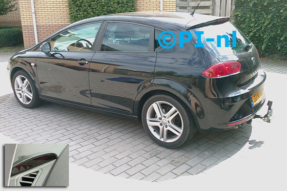 Seat Leon 1.4 TSI uit 2009. De display (set A 2011) werd linksvoor bij de a-stijl geplaatst.