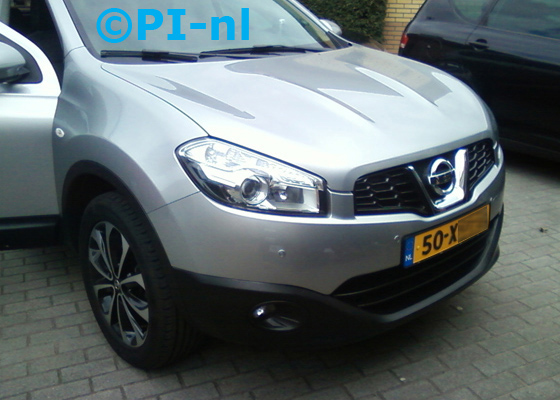 Dezelfde Nissan Qashqai, met sensoren in de voorbumper. De display (set A 2013) werd linksvoor gemonteerd.