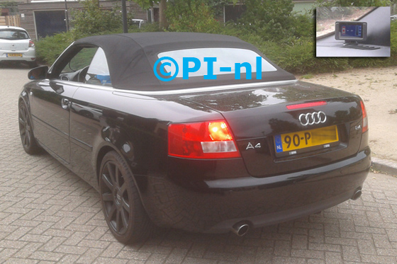 Parkeersensoren ingebouwd door PI-nl in een Audi A4 Cabriolet uit 2004. De display (set B 2013) werd rechtsvoor bij de a-stijl gemonteerd.