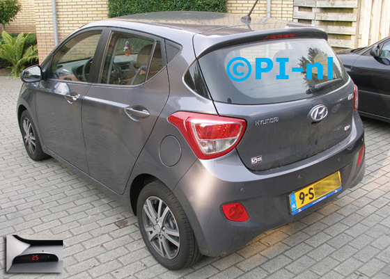 Parkeersensoren ingebouwd door PI-nl in een Hyundai i10 (nieuw) uit 2014. De display (set A 2014) werd linksvoor bij de a-stijl geplaatst.