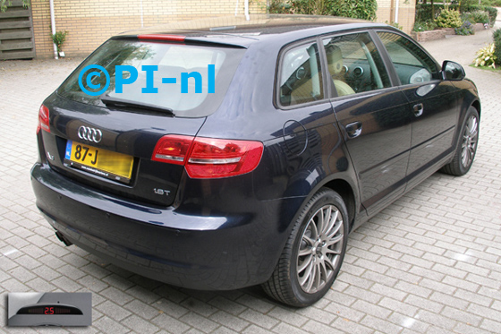 Parkeersensoren ingebouwd door PI-nl in een Audi A3 Sportback met canbus-systeem uit 2009. De display (set A 2014) werd linksvoor bij de a-stijl gemonteerd.