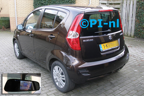 Parkeersensoren ingebouwd door PI-nl in een Suzuki Splash uit 2013. De display (set D 2014) is de spiegelset, met camera en parkeersensoren.