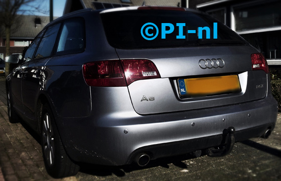 Parkeersensoren ingebouwd door PI-nl in een Audi A6 Avant 2.0 met canbus uit 2008. De spiegeldisplay (set D 2014) is van de set met camera en sensoren.