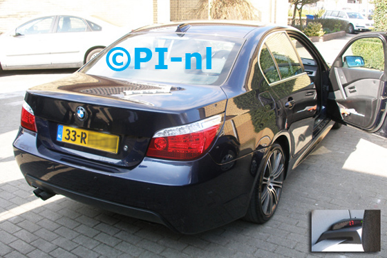 Parkeersensoren ingebouwd door PI-nl in een BMW 525i met M-pakket uit 2005. De display (set A 2015) werd rechtsachter bij de c-stijl gemonteerd.