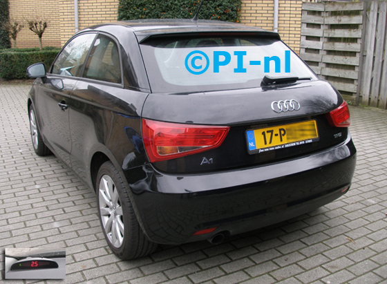 Parkeersensoren ingebouwd door PI-nl in een Audi A1 met canbus uit 2011. De display (set A 2015) werd linksvoor bij de a-stijl gemonteerd.