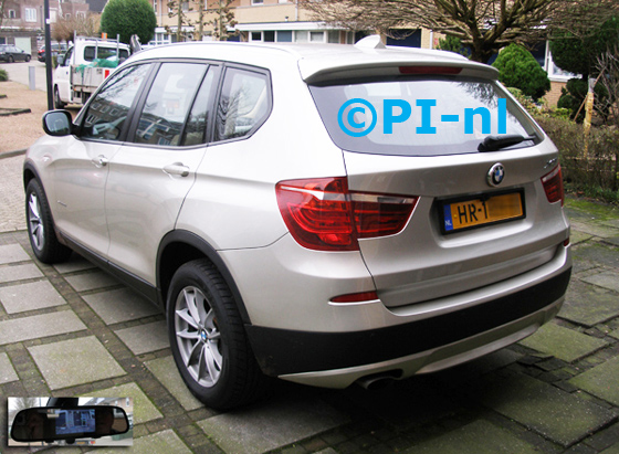 Parkeersensoren ingebouwd door PI-nl in een BMW X3 met canbus uit 2011. De spiegeldisplay (set F 2015, in overleg) is van de set met kentekenplaatcamera en sensoren, welke in antraciet gespoten zijn.