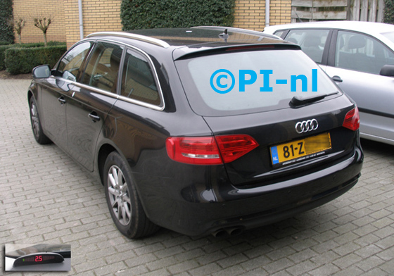 Parkeersensoren ingebouwd door PI-nl in een Audi A4 Avant uit 2012 met canbus. De display (set A 2016) werd linksvoor bij de a-stijl gemonteerd.