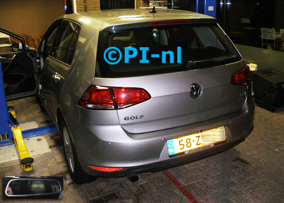 Parkeersensoren ingebouwd door PI-nl in een Volkswagen Golf 7 uit 2015 met canbus. Een ander systeem met storing werd verwijderd. De spiegeldisplay (set D 2016) is van de set met camera en sensoren. Er werden standaard zilveren sensoren gemonteerd.