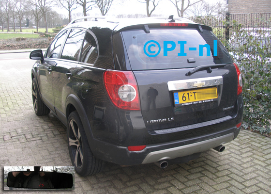 Parkeersensoren ingebouwd door PI-nl in een Chevrolet Captiva uit 2006. De display (set C 2017) is het spiegelmodel.