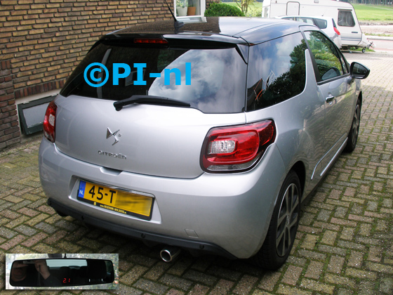 Parkeersensoren ingebouwd door PI-nl in een Citroen DS3 uit 2012. De display (set C 2017) is de spiegeldisplay.