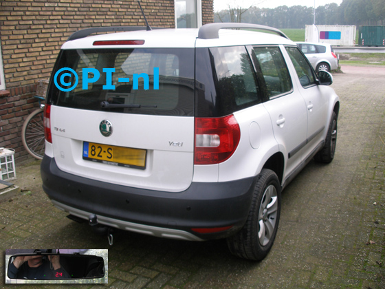 Parkeersensoren ingebouwd door PI-nl in een Skoda Yeti met canbus uit 2011. De display (set C 2017) is de spiegeldisplay.