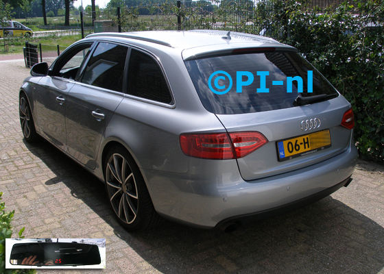 Parkeersensoren (set C 2018) ingebouwd door PI-nl in een Audi A4 Avant S-Line met canbus uit 2009. De display is de spiegeldisplay. Een niet werkende set werd vervangen door een set van PI-nl.