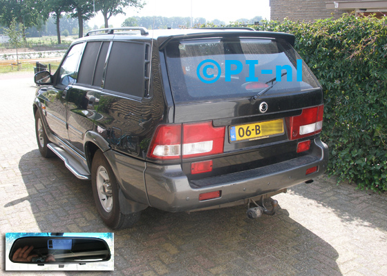 Parkeersensoren (set D 2018) ingebouwd door PI-nl in een Ssangyong Musso TD 2.9 Van Automatic uit 2003. De spiegeldisplay is van de set met bumpercamera en sensoren.