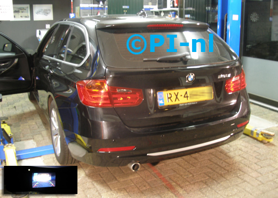 Parkeersensoren (set D 2018) ingebouwd door PI-nl in een BMW 320d Touring met canbus uit 2013. De spiegeldisplay is van de set met bumpercamera en sensoren.