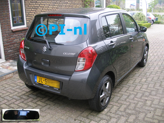 OEM-parkeersensoren (set I 2019) ingebouwd door PI-nl in een Suzuki Celerio uit 2016. De spiegeldisplay is van de set met bumpercamera en oem-sensoren.