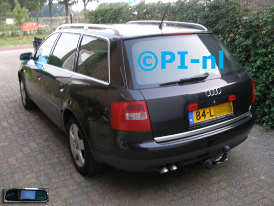 Parkeersensoren (set D 2019) ingebouwd door PI-nl in een Audi A6 Avant met canbus uit 2003. De spiegeldisplay is van de set met bumpercamera en sensoren.