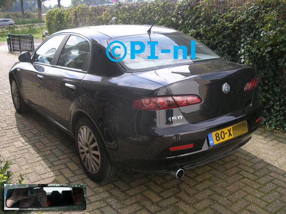 Parkeersensoren (set C 2019) ingebouwd door PI-nl in een Alfa Romeo 159 uit 2007. De display is de spiegeldisplay.