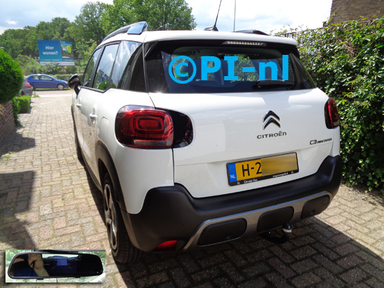 Camera-set (set 2020) ingebouwd door PI-nl in een Citroen C3 Aircross (nieuw) uit 2020. De spiegeldisplay is van de set met bumpercamera.