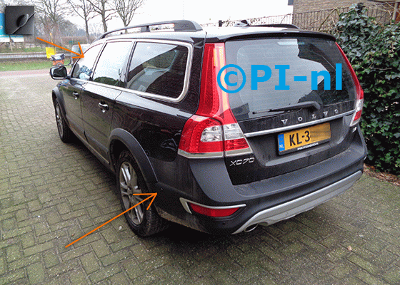 Dode Hoek Detectie Systeem (DHDS-set 2021) ingebouwd door PI-nl in een Volvo XC70 uit 2016. De led-indicators werden bij de a-stijlen gemonteerd.