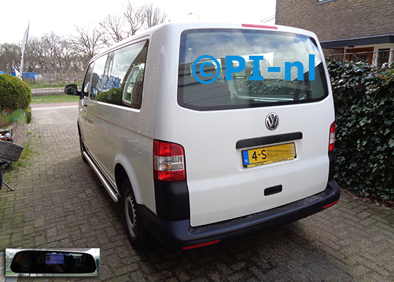 Parkeersensoren (set D 2021) ingebouwd door PI-nl in een Volkswagen Transporter Combi met canbus uit 2013. De spiegeldisplay (later eigen scherm) is van de set met bumpercamera en sensoren.