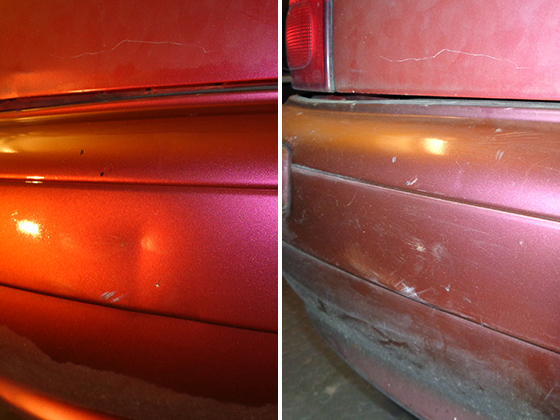 PI-nl heeft de bumper uitgedeukt van een Nissan Micra uit 2002.