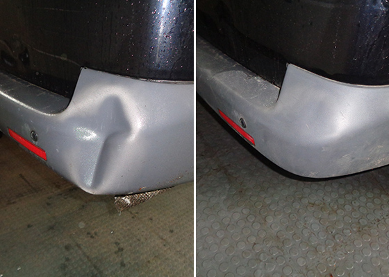 PI-nl heeft de bumper uitgedeukt van een Volkswagen Transporter uit 20..