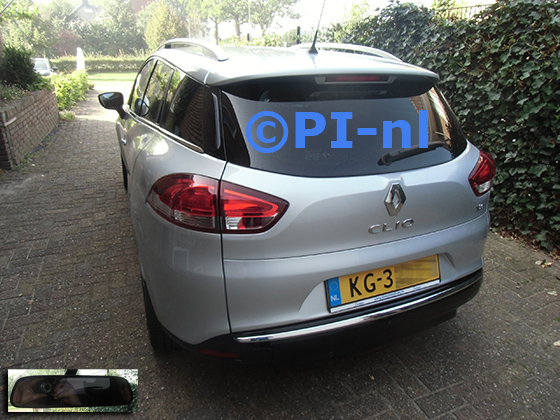 Parkeercamera (set 2023) ingebouwd door PI-nl in een Renault Clio Estate uit 2016. De spiegeldisplay is van de set met bumpercamera.
