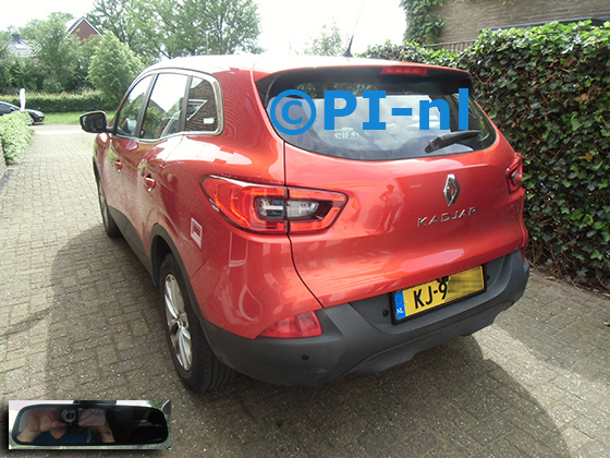 Parkeersensoren (set F 2024) ingebouwd door PI-nl in een Renault Kadjar met canbus uit 2016. De spiegeldisplay is van de set met kentekenplaatcamera en sensoren.