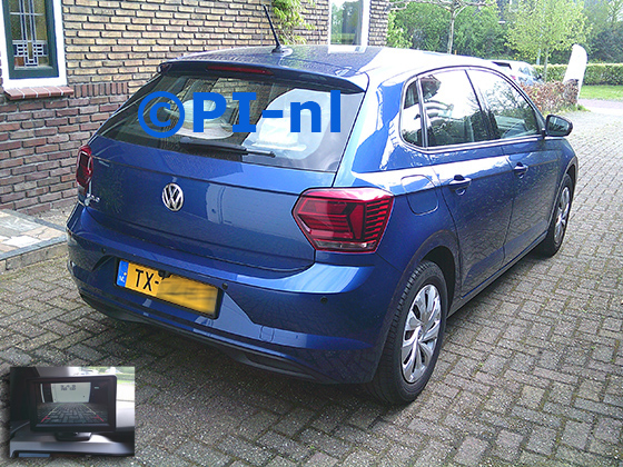 Parkeersensoren (set F 2025) ingebouwd door PI-nl in een Volkswagen Polo met canbus uit 2018. De monitor is van de set met kentekenplaatcamera en sensoren.
