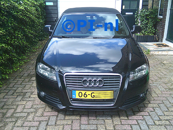 Parkeersensoren (set E 2025) ingebouwd door PI-nl in de voorbumper van een Audi A3 Cabriolet uit 2008. De pieper werd voorin gemonteerd.