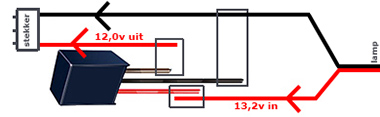 Parkeersensoreninbouwen.nl: stroomomvormer / mini dc-dc-converter, van 13,5 tot 24 volt omvormen naar 12 volt.